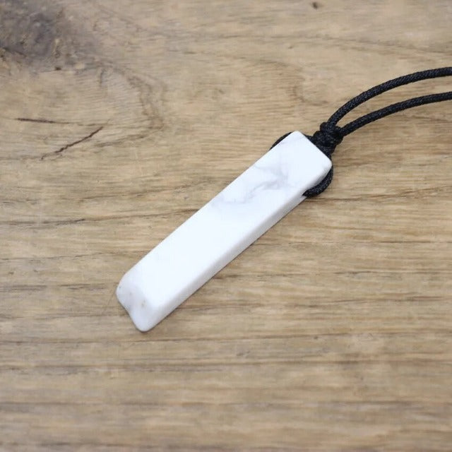 Halskette Natürlicher Heilstein Lithotherapie Weißer Türkis