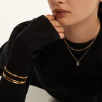 Damen-Halskette mit hexagonalem Initialen-Anhänger