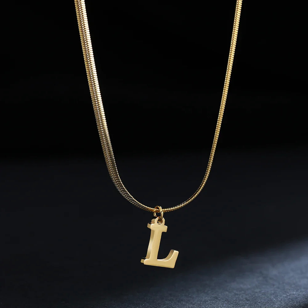 Damen-Choker-Halskette mit Initialen-Anhänger l