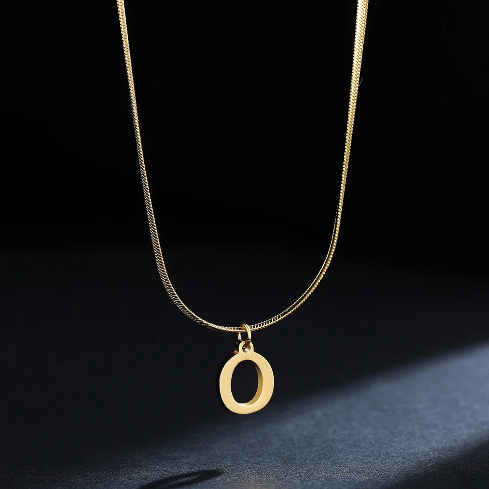 Damen-Choker-Halskette mit Initialen-Anhänger o