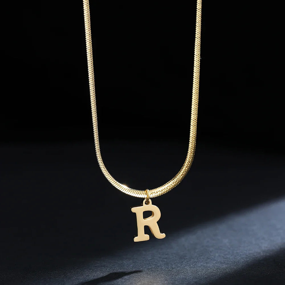 Damen-Choker-Halskette mit Initialen-Anhänger r