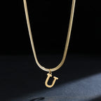 Damen-Choker-Halskette mit Initialen-Anhänger u