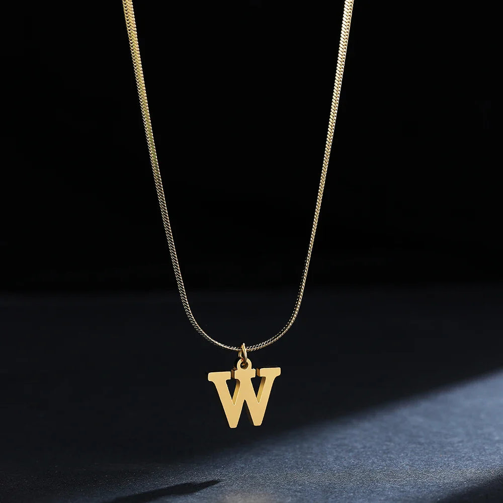 Damen-Choker-Halskette mit Initialen-Anhänger w