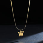 Damen-Choker-Halskette mit Initialen-Anhänger w