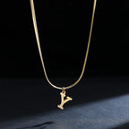 Damen-Choker-Halskette mit Initialen-Anhänger y
