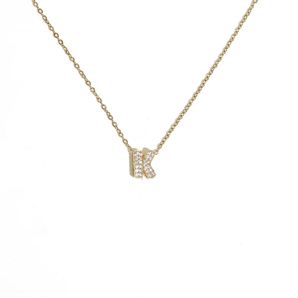 Damen-Choker mit minimalistischem Anhänger Initiale k