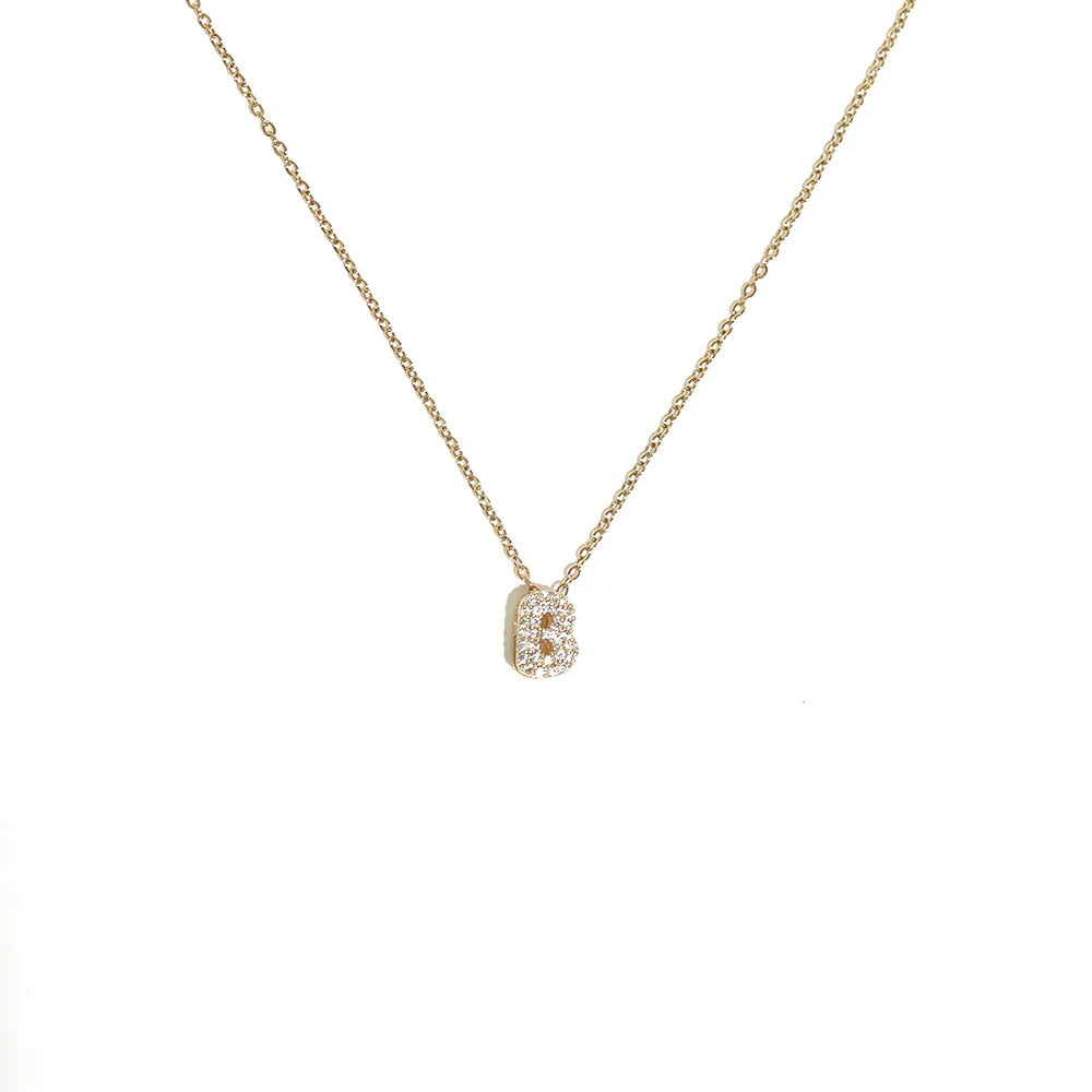 Damen-Choker mit minimalistischem Anhänger Initiale b