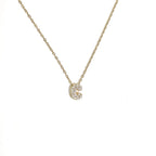 Damen-Choker mit minimalistischem Anhänger Initiale c