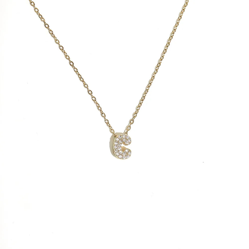 Damen-Choker mit minimalistischem Anhänger Initiale c