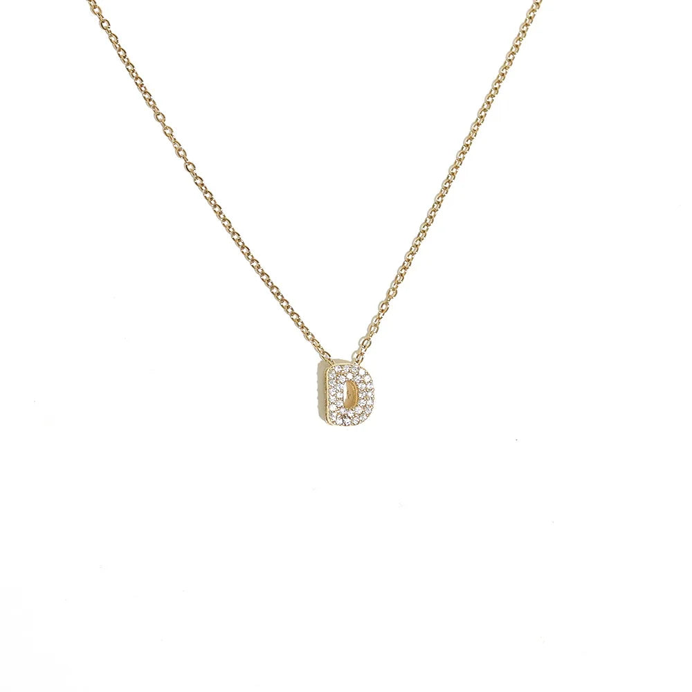 Damen-Choker mit minimalistischem Anhänger Initiale d