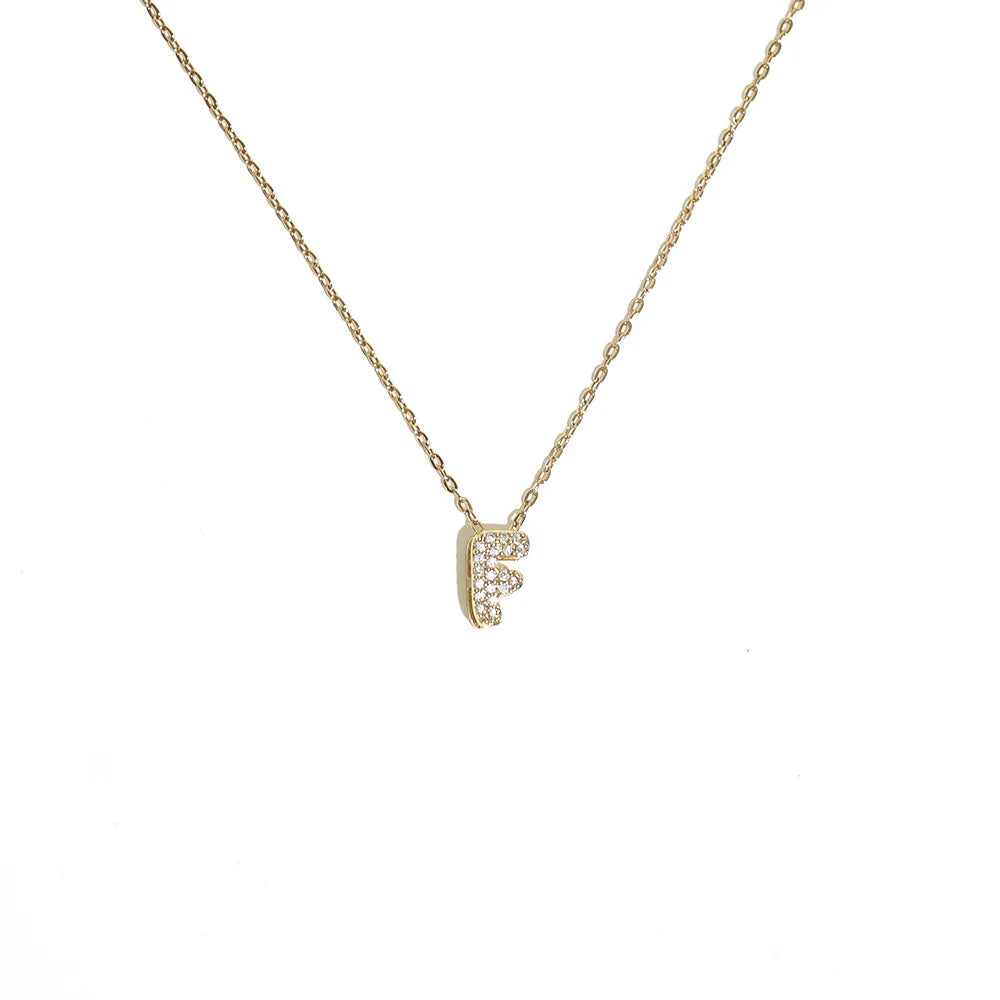 Damen-Choker mit minimalistischem Anhänger Initiale f