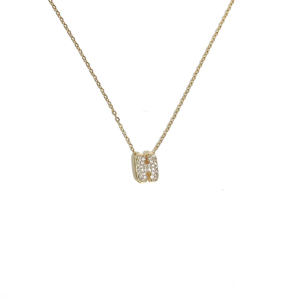 Damen-Choker mit minimalistischem Anhänger Initiale h