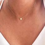 Damen-Choker mit minimalistischem Anhänger Initiale k