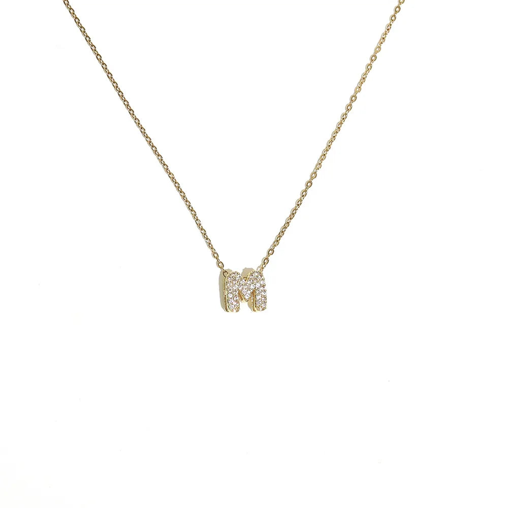Damen-Choker mit minimalistischem Anhänger Initiale m