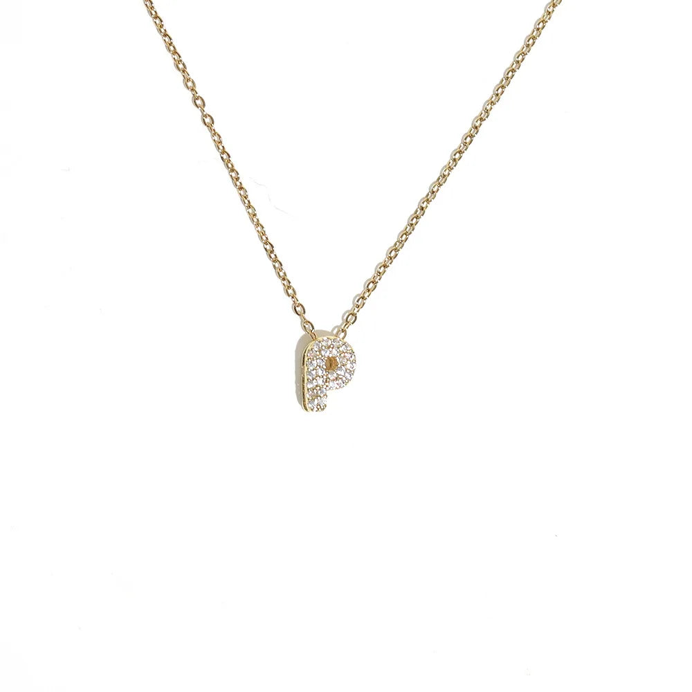 Damen-Choker mit minimalistischem Anhänger Initiale p