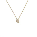 Damen-Choker mit minimalistischem Anhänger Initiale q