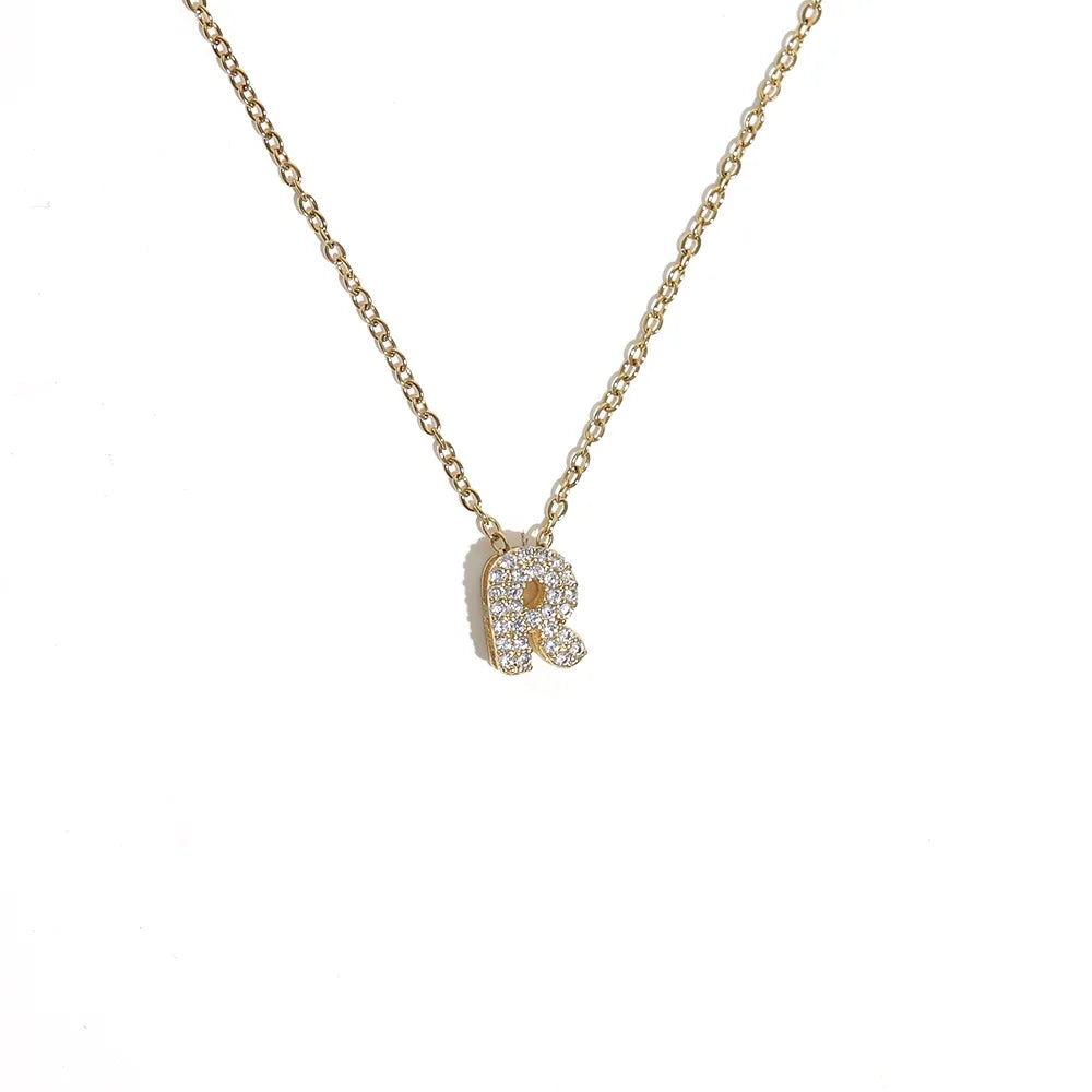 Damen-Choker mit minimalistischem Anhänger Initiale r
