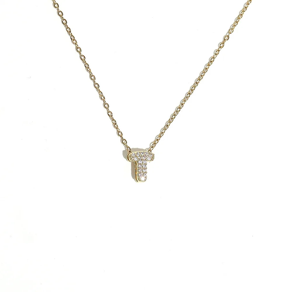 Damen-Choker mit minimalistischem Anhänger Initiale t