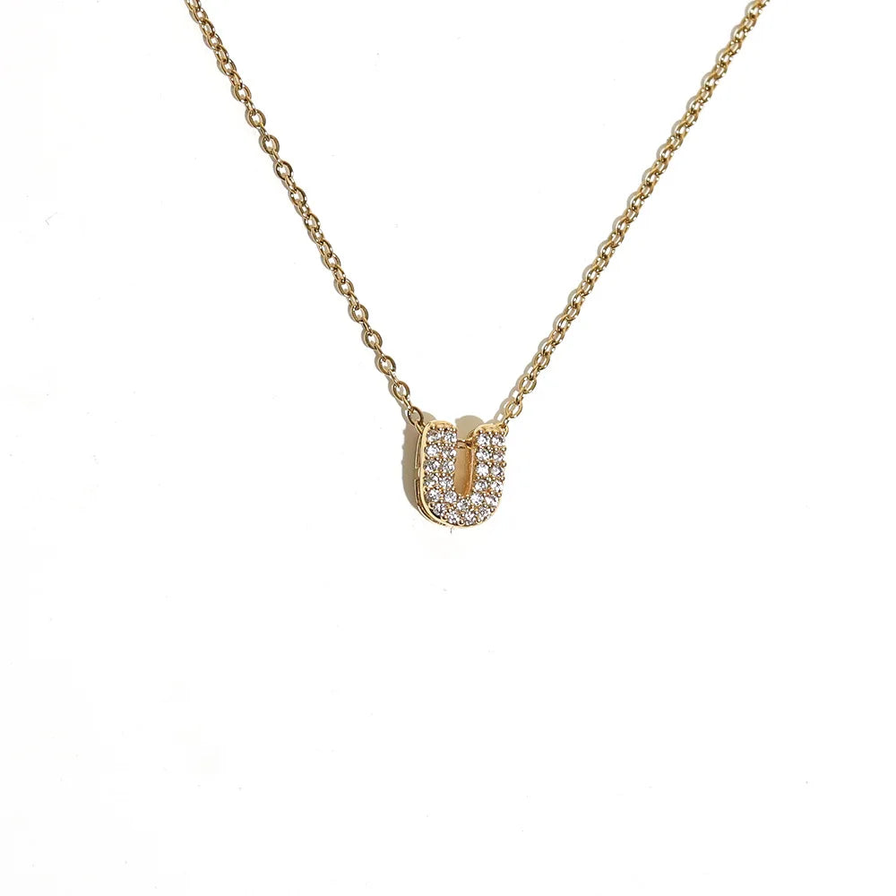 Damen-Choker mit minimalistischem Anhänger Initiale u