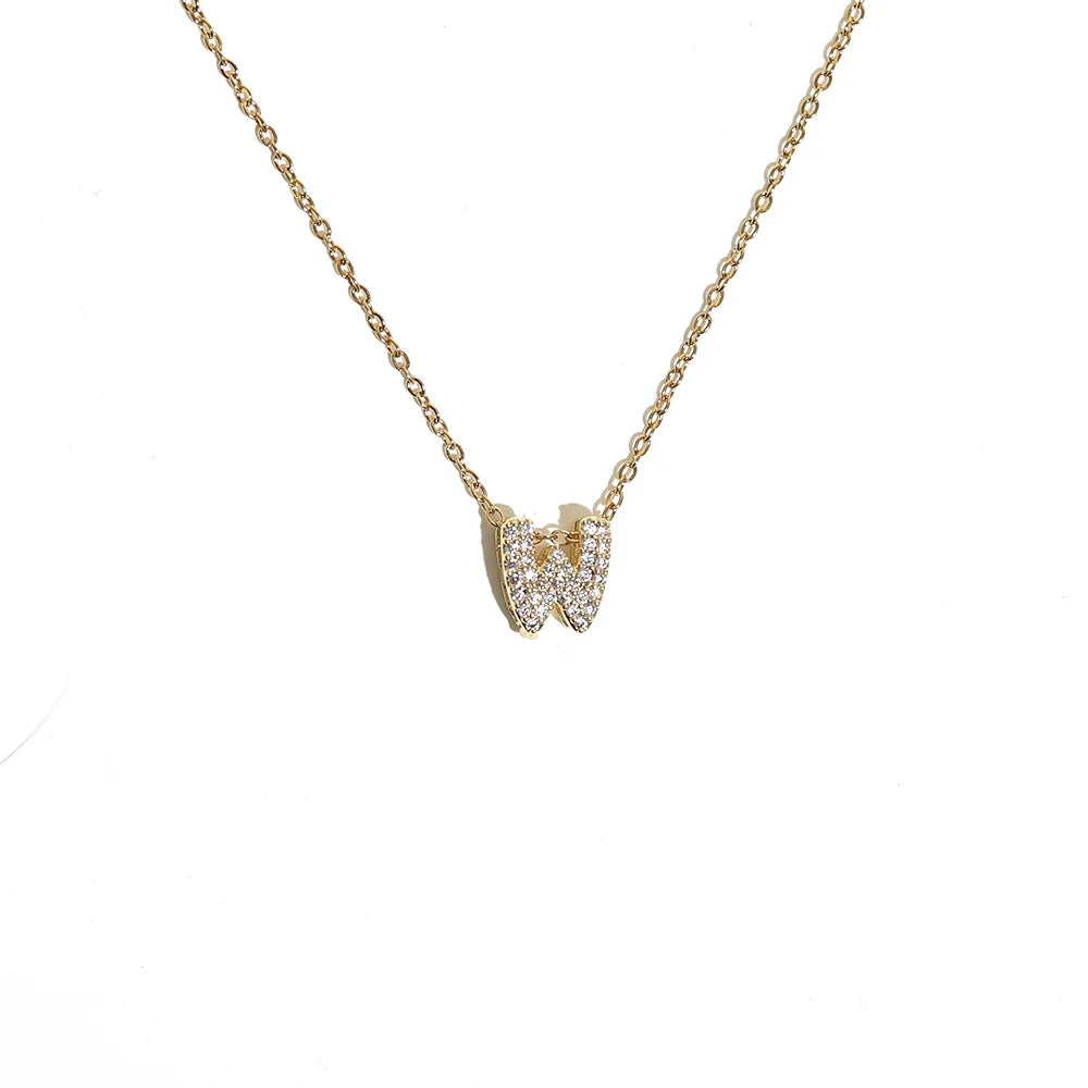 Damen-Choker mit minimalistischem Anhänger Initiale w