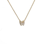 Damen-Choker mit minimalistischem Anhänger Initiale w