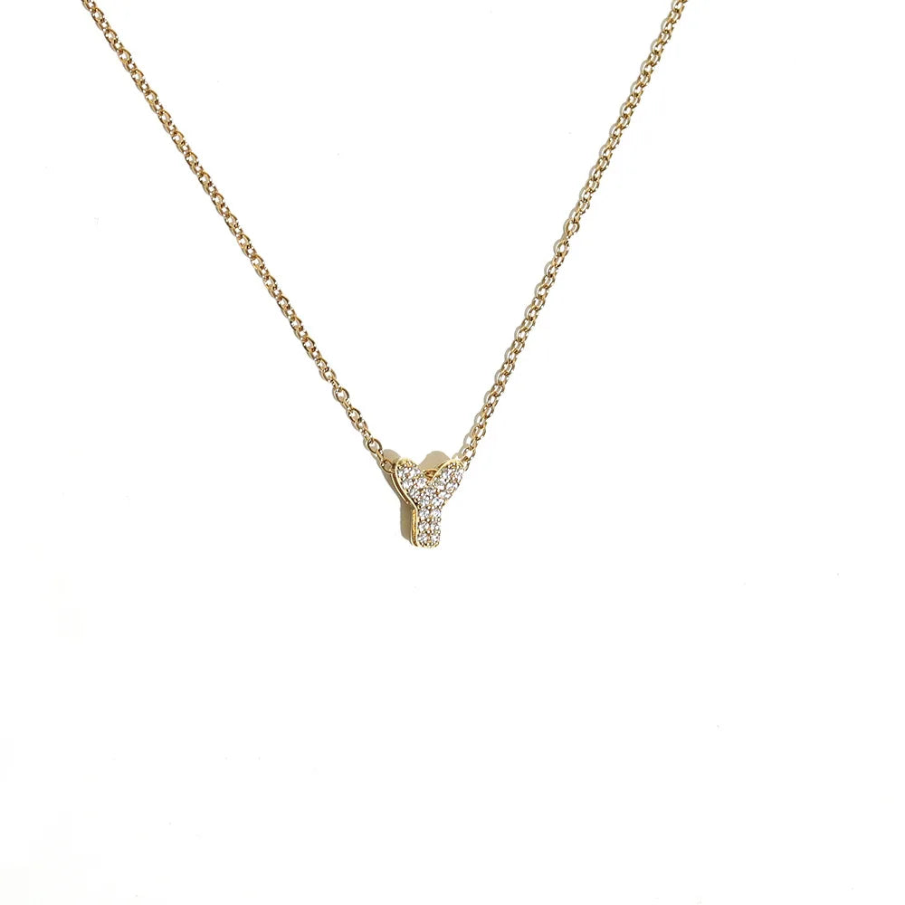 Damen-Choker mit minimalistischem Anhänger Initiale y