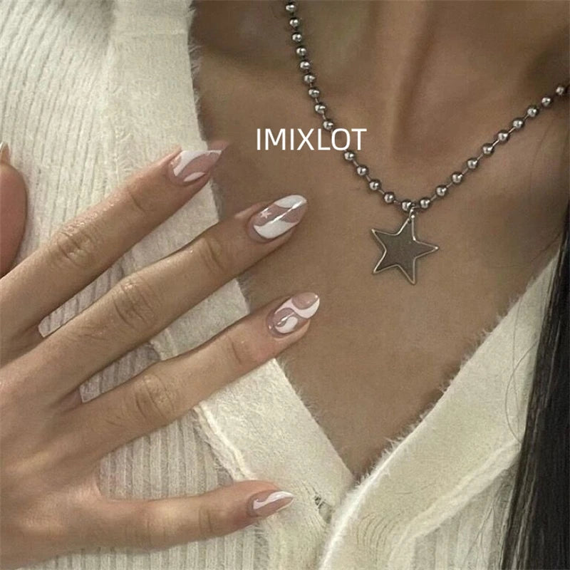 Halskette für Damen Sternanhänger Silberfarben  1