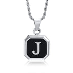 Herren-Halskette mit hexagonalem Initial-Anhänger j