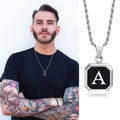 Herren-Halskette mit hexagonalem Initial-Anhänger