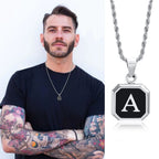 Herren-Halskette mit hexagonalem Initial-Anhänger