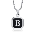 Herren-Halskette mit hexagonalem Initial-Anhänger b