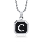 Herren-Halskette mit hexagonalem Initial-Anhänger c