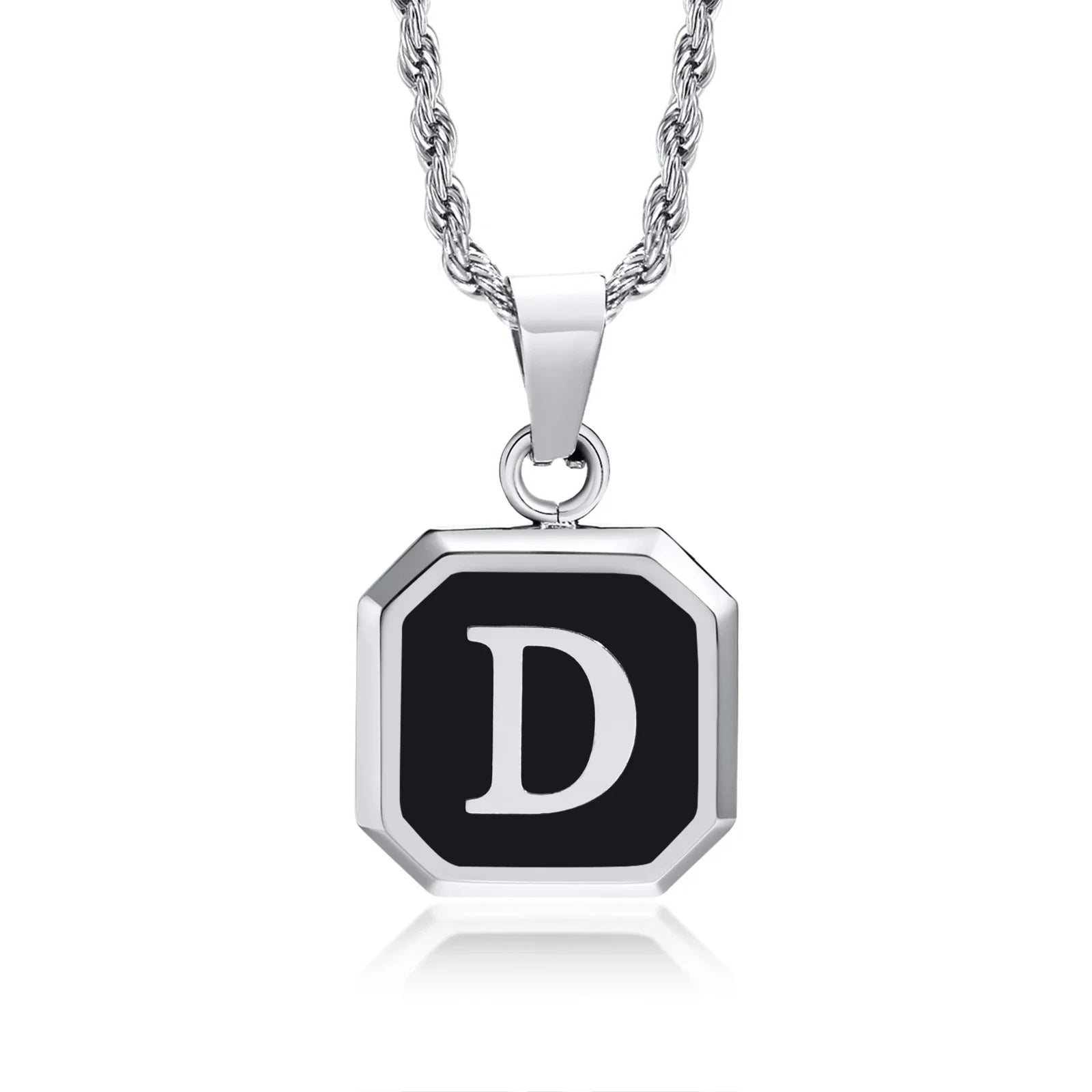 Herren-Halskette mit hexagonalem Initial-Anhänger d