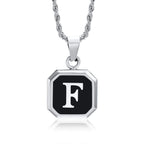 Herren-Halskette mit hexagonalem Initial-Anhänger f