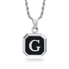 Herren-Halskette mit hexagonalem Initial-Anhänger g