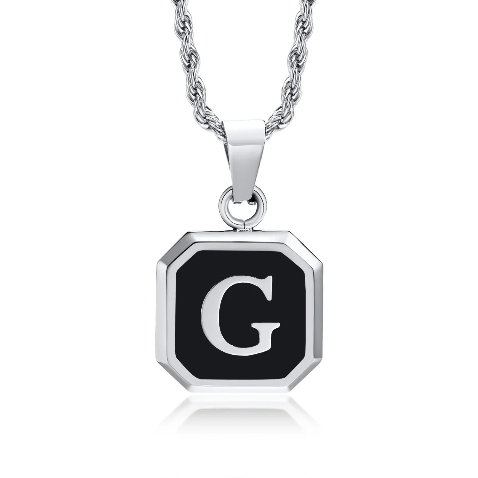 Herren-Halskette mit hexagonalem Initial-Anhänger g