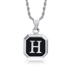 Herren-Halskette mit hexagonalem Initial-Anhänger h