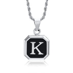 Herren-Halskette mit hexagonalem Initial-Anhänger k