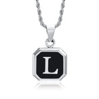 Herren-Halskette mit hexagonalem Initial-Anhänger l