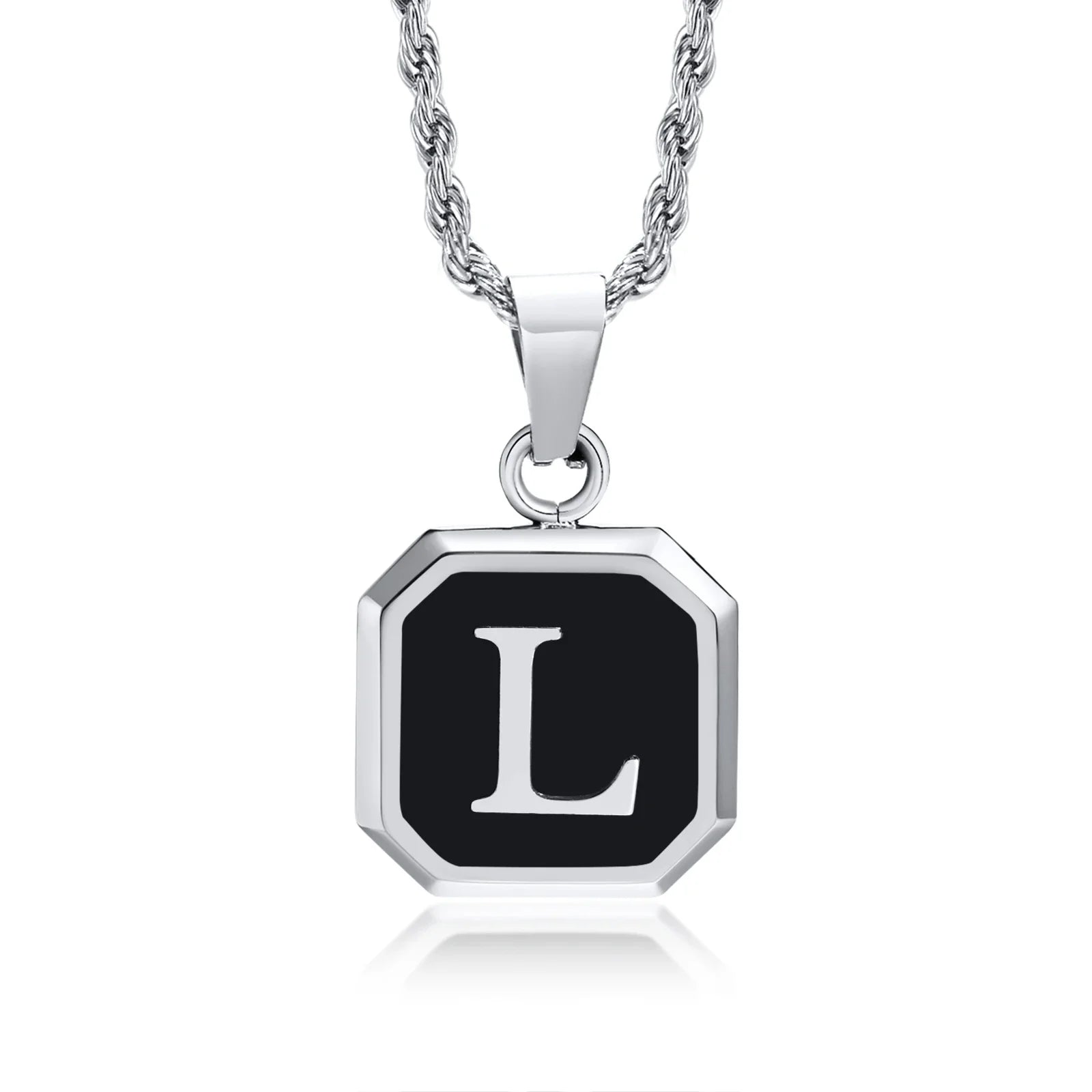 Herren-Halskette mit hexagonalem Initial-Anhänger l