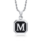 Herren-Halskette mit hexagonalem Initial-Anhänger m