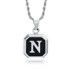 Herren-Halskette mit hexagonalem Initial-Anhänger n
