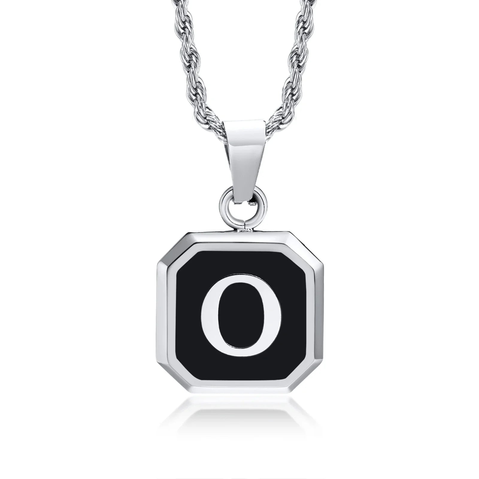 Herren-Halskette mit hexagonalem Initial-Anhänger o