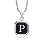 Herren-Halskette mit hexagonalem Initial-Anhänger p