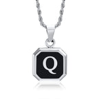 Herren-Halskette mit hexagonalem Initial-Anhänger q