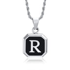 Herren-Halskette mit hexagonalem Initial-Anhänger r