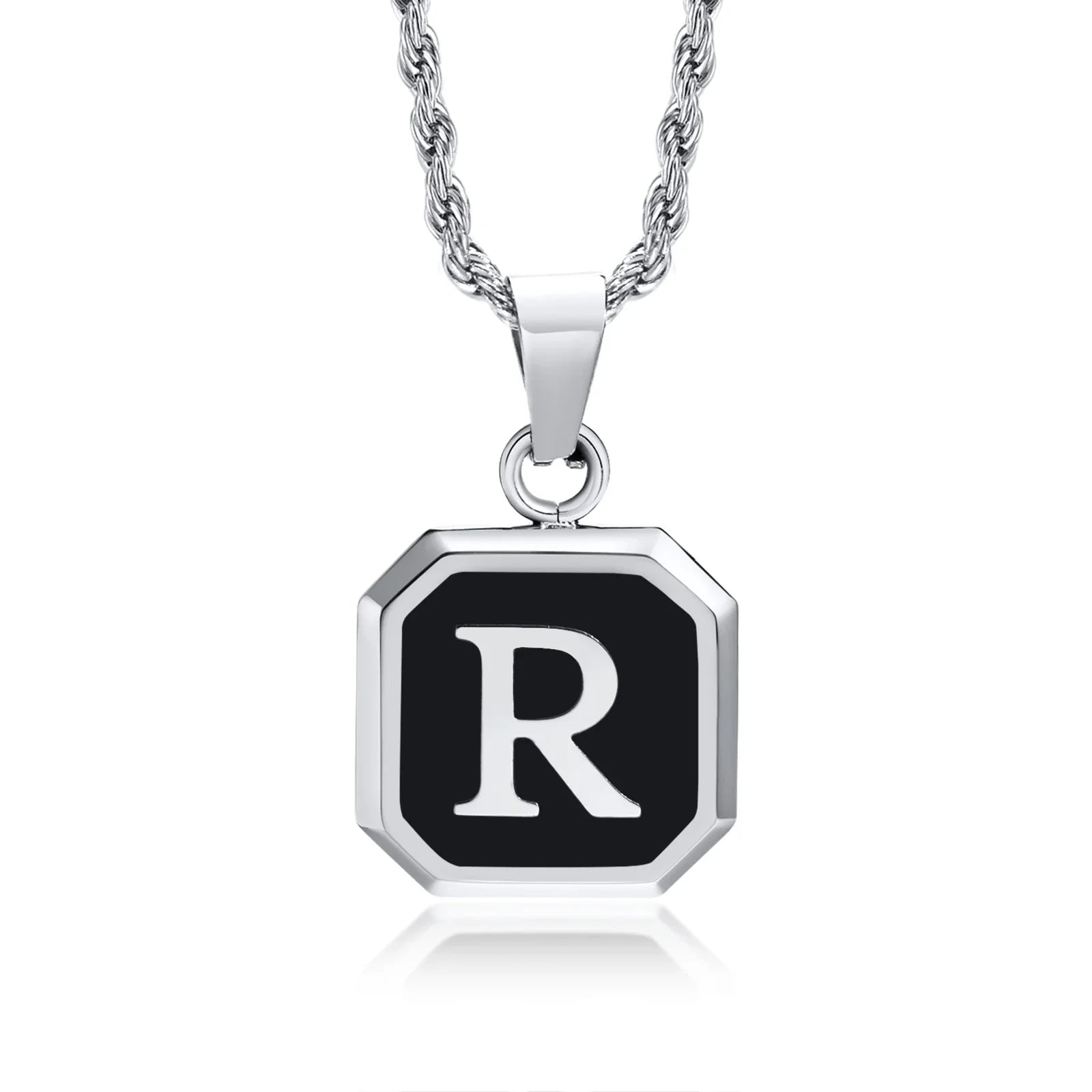 Herren-Halskette mit hexagonalem Initial-Anhänger r