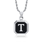 Herren-Halskette mit hexagonalem Initial-Anhänger t