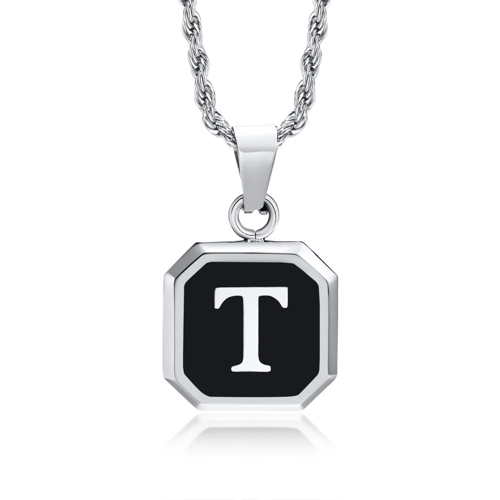 Herren-Halskette mit hexagonalem Initial-Anhänger t