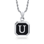 Herren-Halskette mit hexagonalem Initial-Anhänger u